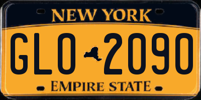 NY license plate GLO2090
