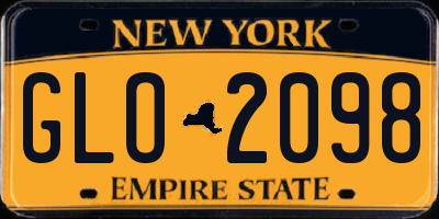 NY license plate GLO2098