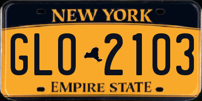 NY license plate GLO2103