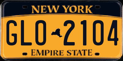 NY license plate GLO2104