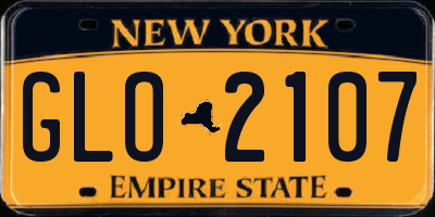 NY license plate GLO2107