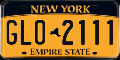 NY license plate GLO2111