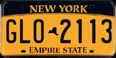 NY license plate GLO2113