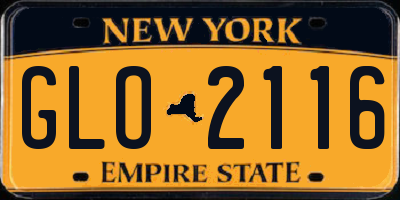 NY license plate GLO2116
