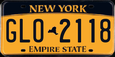 NY license plate GLO2118