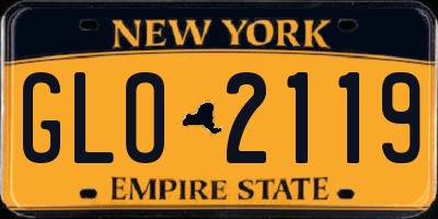 NY license plate GLO2119