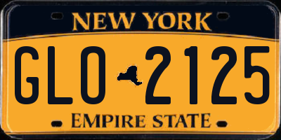 NY license plate GLO2125