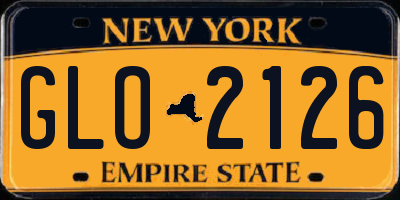 NY license plate GLO2126