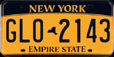NY license plate GLO2143