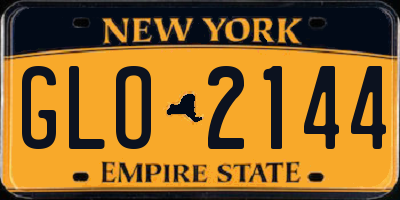 NY license plate GLO2144