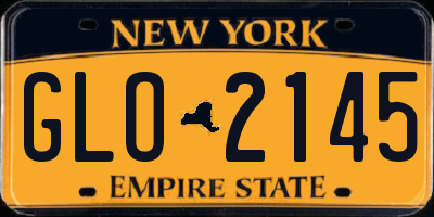 NY license plate GLO2145