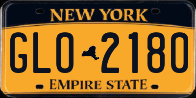 NY license plate GLO2180