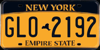 NY license plate GLO2192