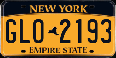 NY license plate GLO2193