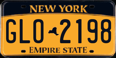 NY license plate GLO2198