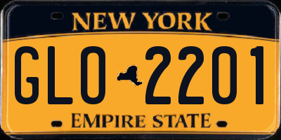 NY license plate GLO2201