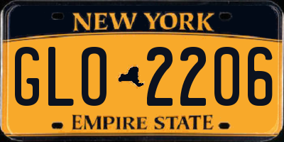 NY license plate GLO2206