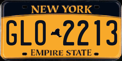 NY license plate GLO2213