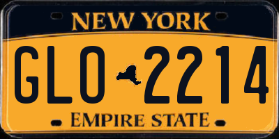 NY license plate GLO2214