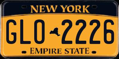 NY license plate GLO2226