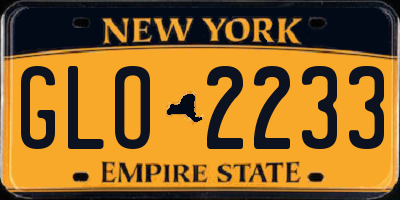 NY license plate GLO2233