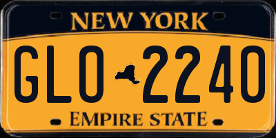 NY license plate GLO2240