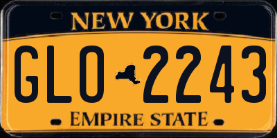 NY license plate GLO2243