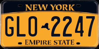 NY license plate GLO2247