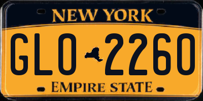 NY license plate GLO2260