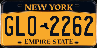 NY license plate GLO2262