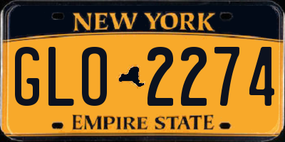 NY license plate GLO2274