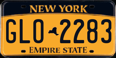 NY license plate GLO2283