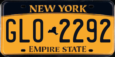 NY license plate GLO2292