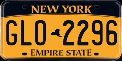NY license plate GLO2296