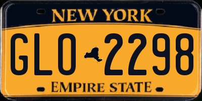 NY license plate GLO2298