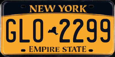 NY license plate GLO2299