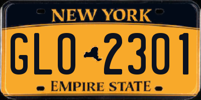 NY license plate GLO2301