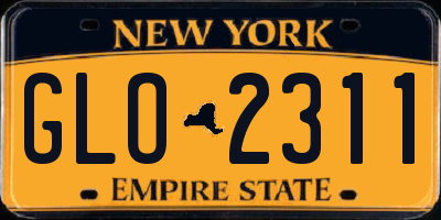 NY license plate GLO2311