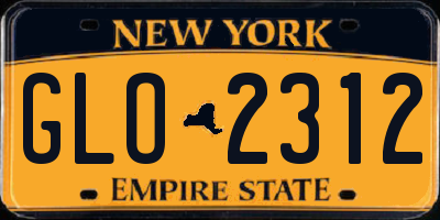 NY license plate GLO2312
