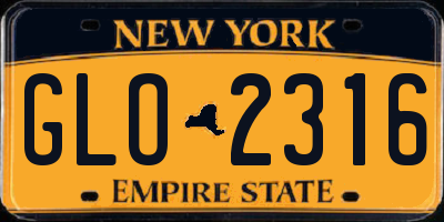 NY license plate GLO2316