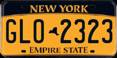 NY license plate GLO2323