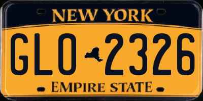 NY license plate GLO2326