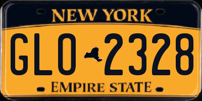 NY license plate GLO2328