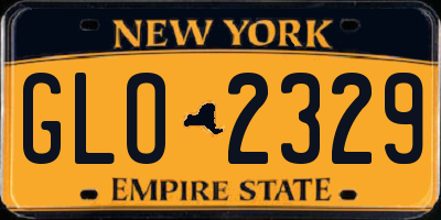 NY license plate GLO2329