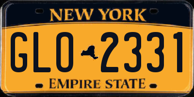 NY license plate GLO2331