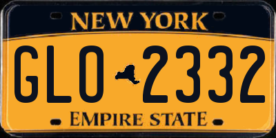 NY license plate GLO2332