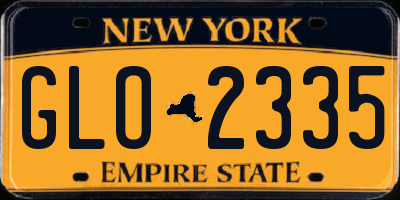 NY license plate GLO2335