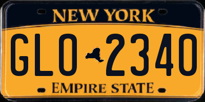 NY license plate GLO2340