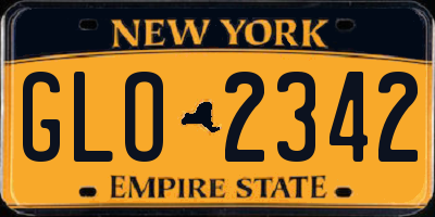 NY license plate GLO2342