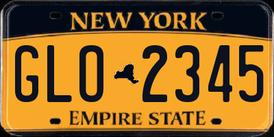 NY license plate GLO2345
